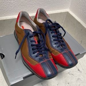 Prada Red/Multi Women's Square Toe Sneakers Size 38